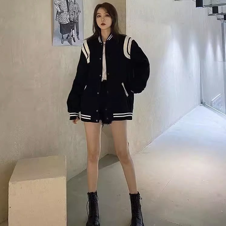 ライン スタジャン ユニセックス ストリートカジュアル S-3XL