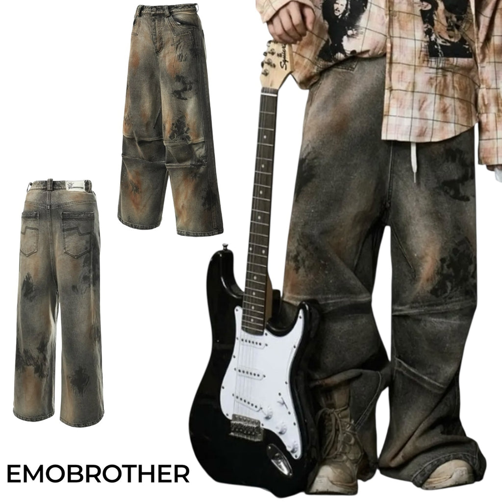国内未入荷 EMOBROTHER - A-line Washed Baggy Jeans