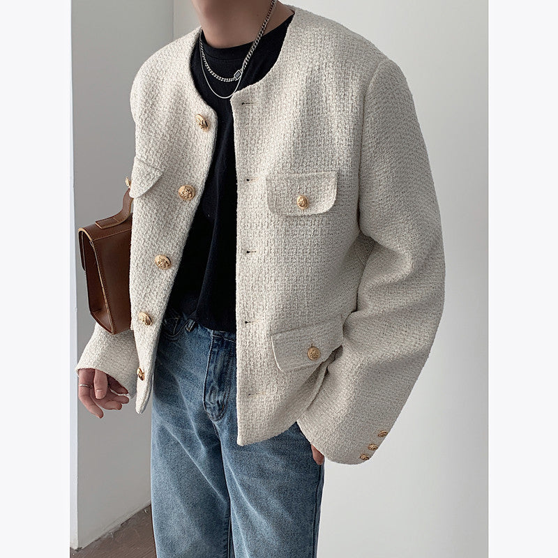 ツイード ジャケット ラグジュアリー ノーカラー パーティ 2167