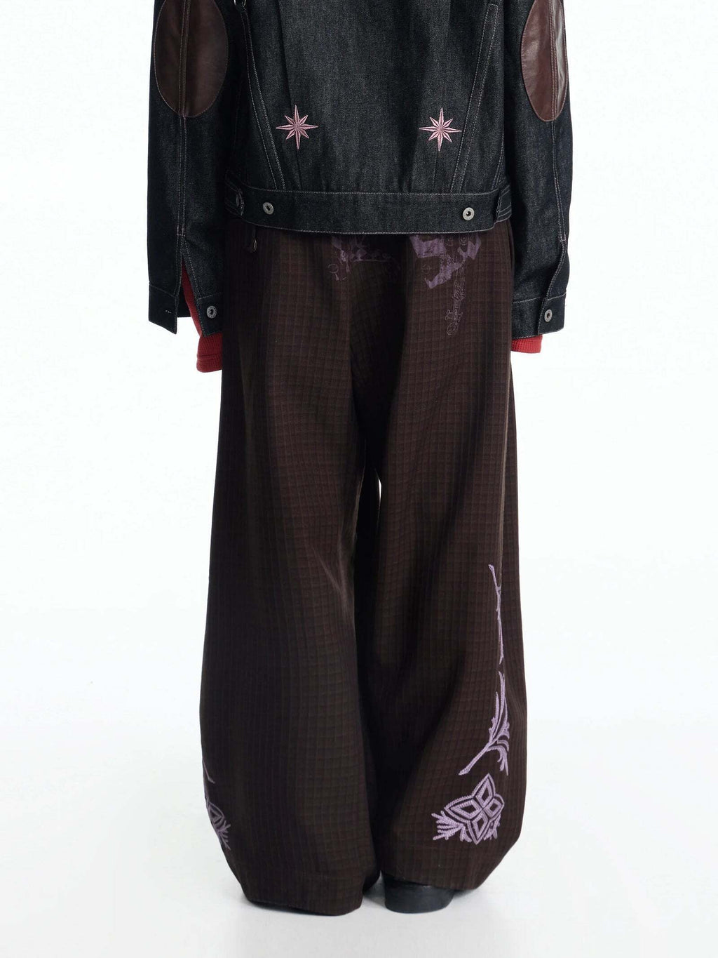 国内未入荷 EMOBROTHER - 25AW Check-jacquard Wide Leg Trouser
