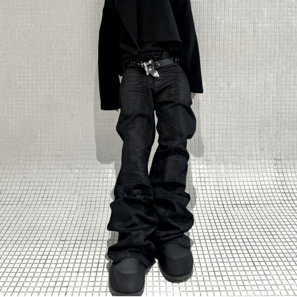 国内で当店のみ GOJOYJINNI - Gothic Metal-Waxed Flare Jeans