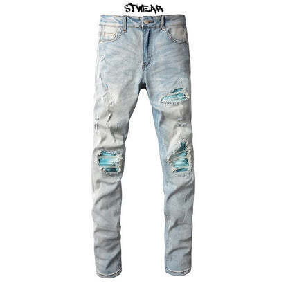 ☆関税/送料込み☆【stwear】UKドリル ダメージデニム