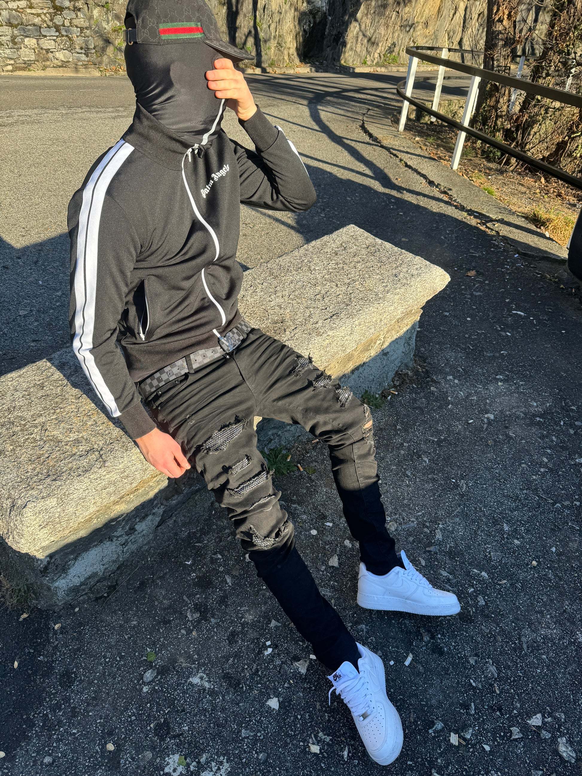 ☆関税/送料込み☆【stwear】UKドリル クリスタルジーンズ