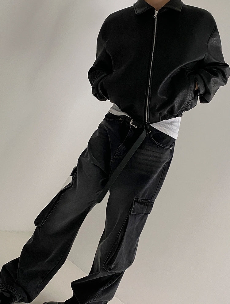 ショート レザー ジャケット 2色 ライダースジャケット cr5519