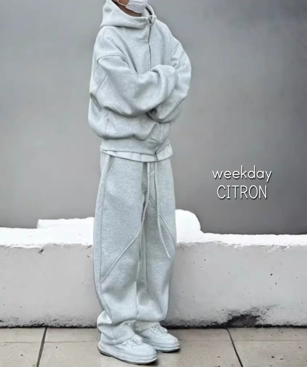 セットアップ 2色 ハイネックパーカー スウェットパンツ cr7939
