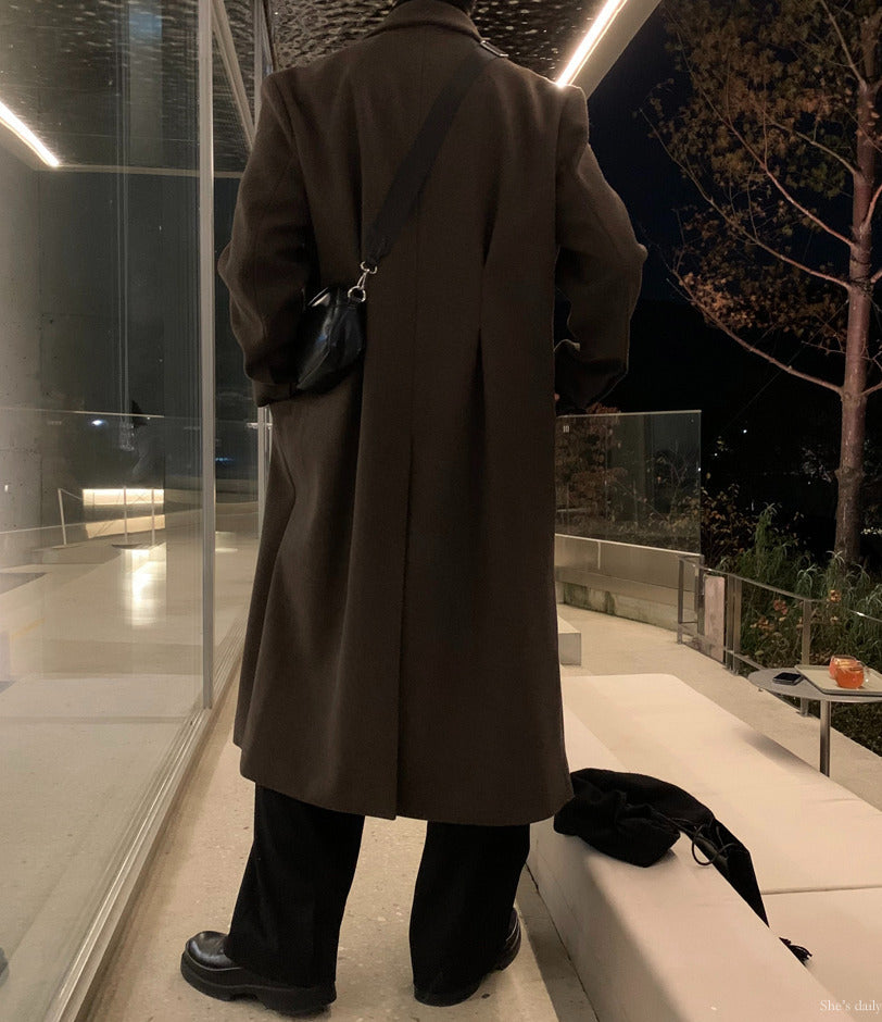 【LOOKPLE】Dart Maxi Overfit Wool Coat ★
