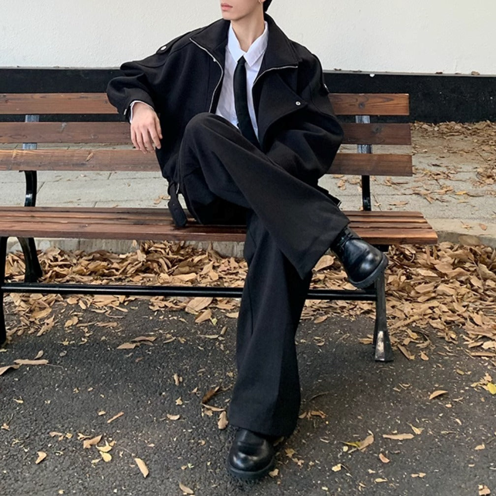 スタンドカラー ジップ ジャケット 2色 ショートブルゾン cr7457