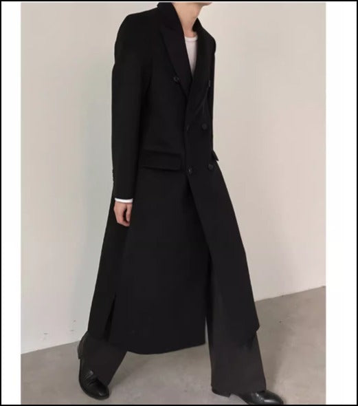 メンズ お洒落 綺麗め ウールタッチ ロングコート シンプル