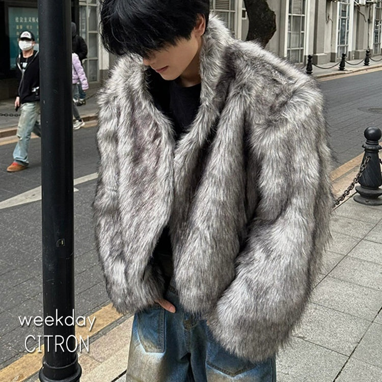 シルバーフォックス ファー ジャケット ショート丈 韓国 cr7535