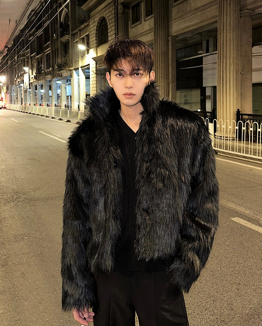 ブラック ファー ジャケット ショートコート 韓国 冬 nr5950
