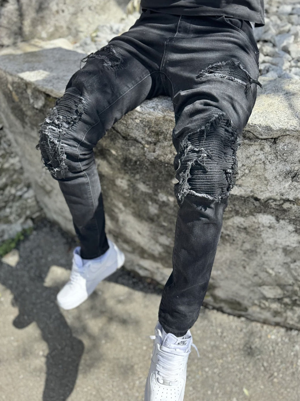 ☆関税/送料込み☆【stwear】UKドリル ダメージジーンズ