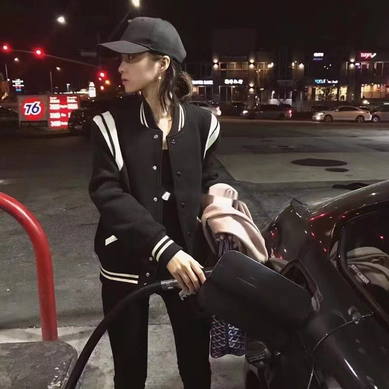 ライン スタジャン ユニセックス ストリートカジュアル S-3XL