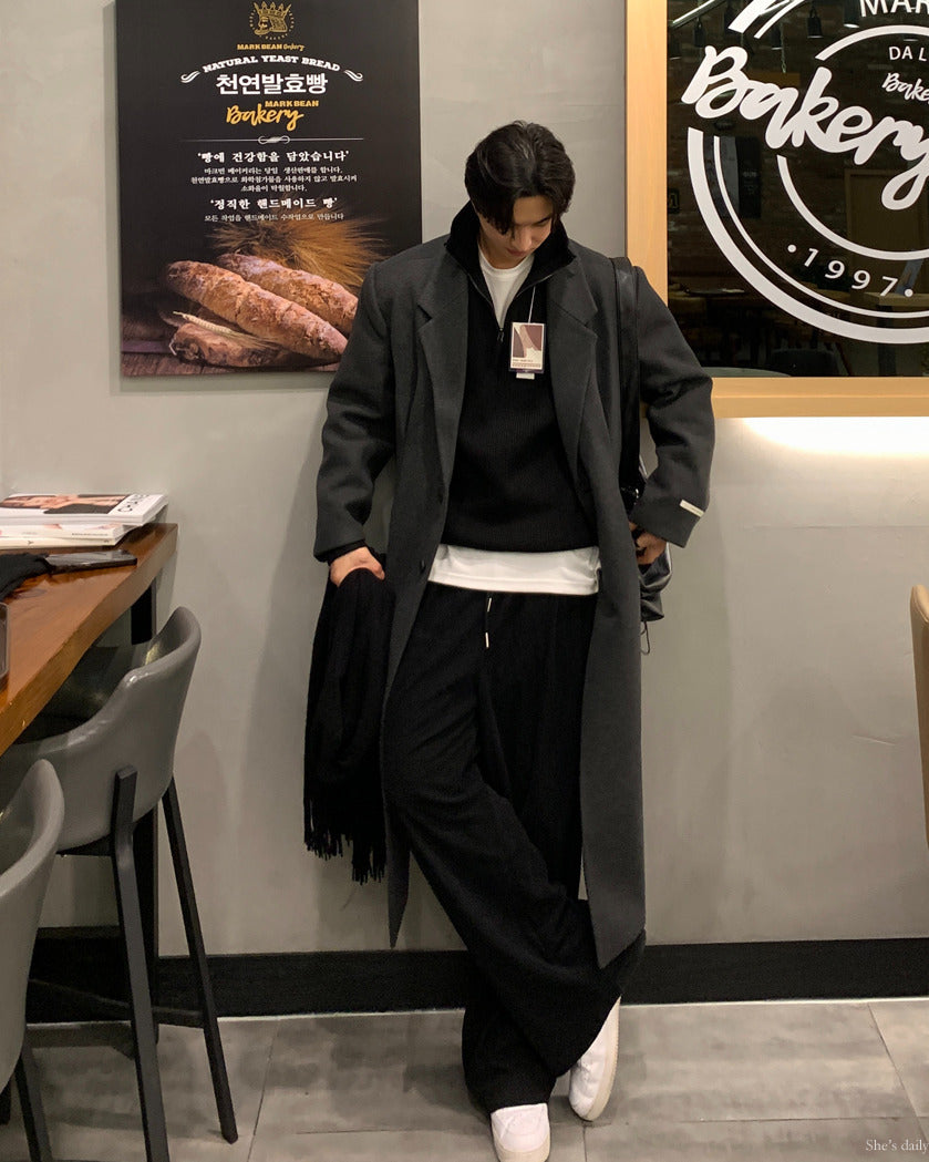 【LOOKPLE】Dart Maxi Overfit Wool Coat ★