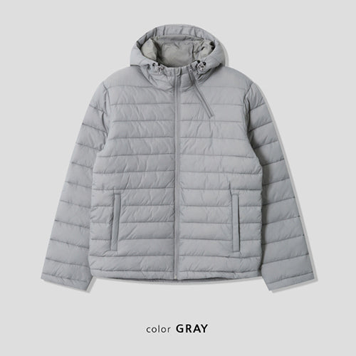 ★韓国人気★ESSU★PREMIUM DIAGONAL ZIPPER HOODED PADDING