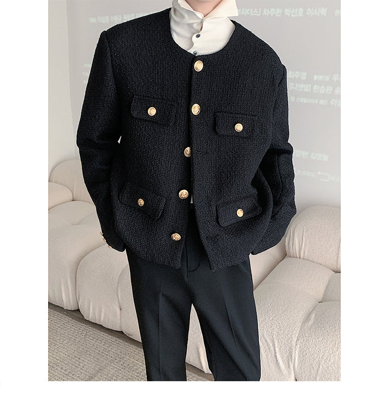 ツイード ジャケット ラグジュアリー ノーカラー パーティ 2167