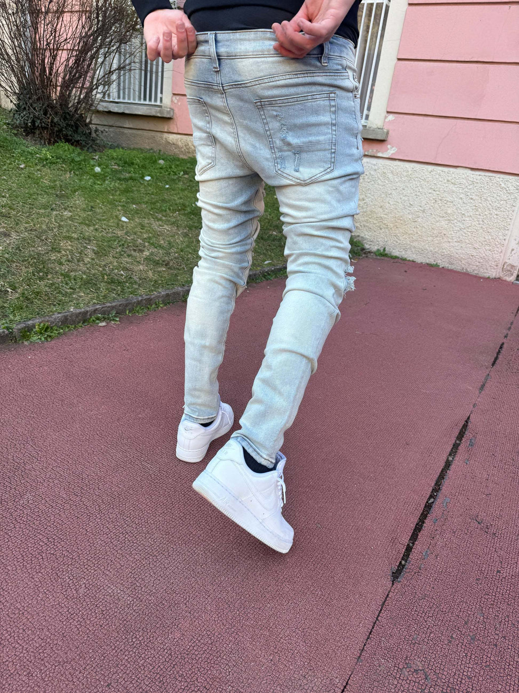 ☆関税/送料込み☆【stwear】UKドリル ダメージデニム