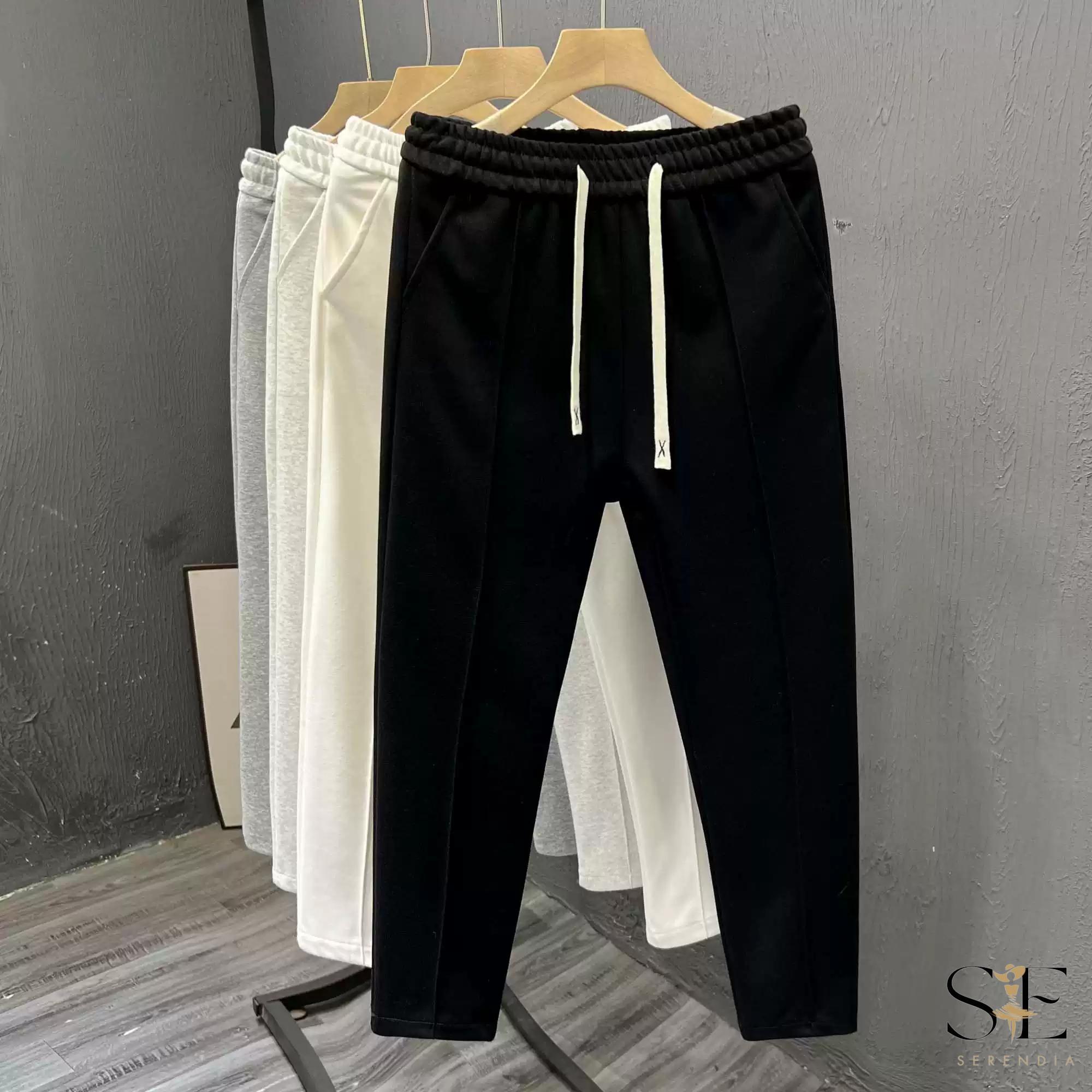 スエットパンツ センタープレス お洒落 スリム ストリート 韓国