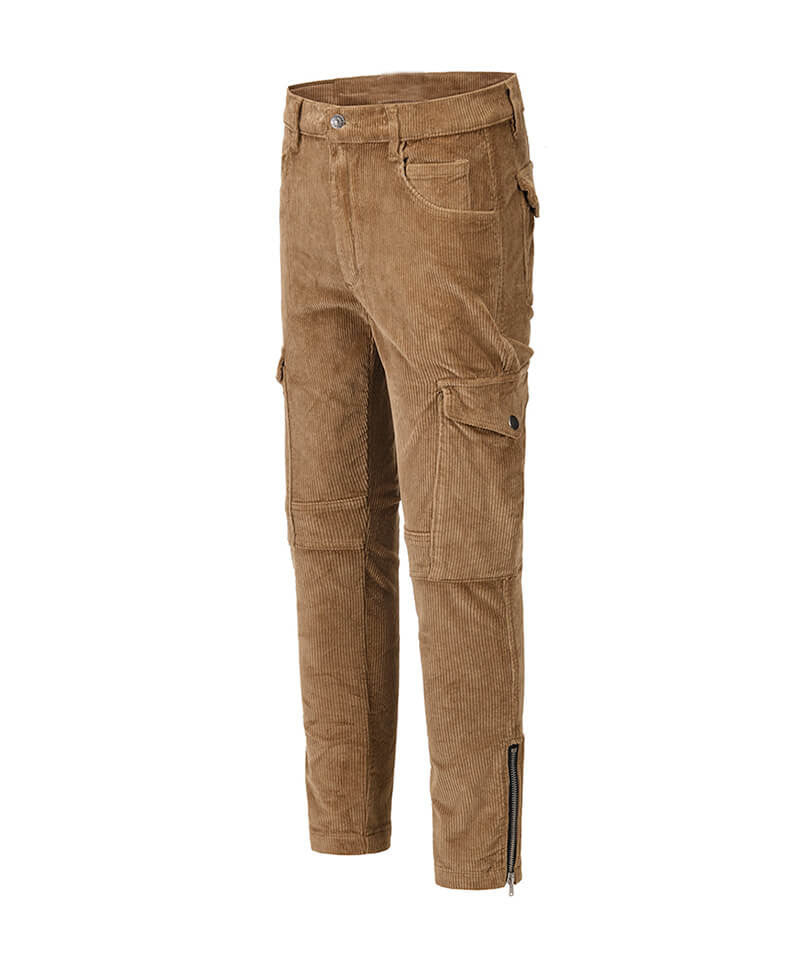 URKOOL 　コーデュロイジッパーカーゴパンツ