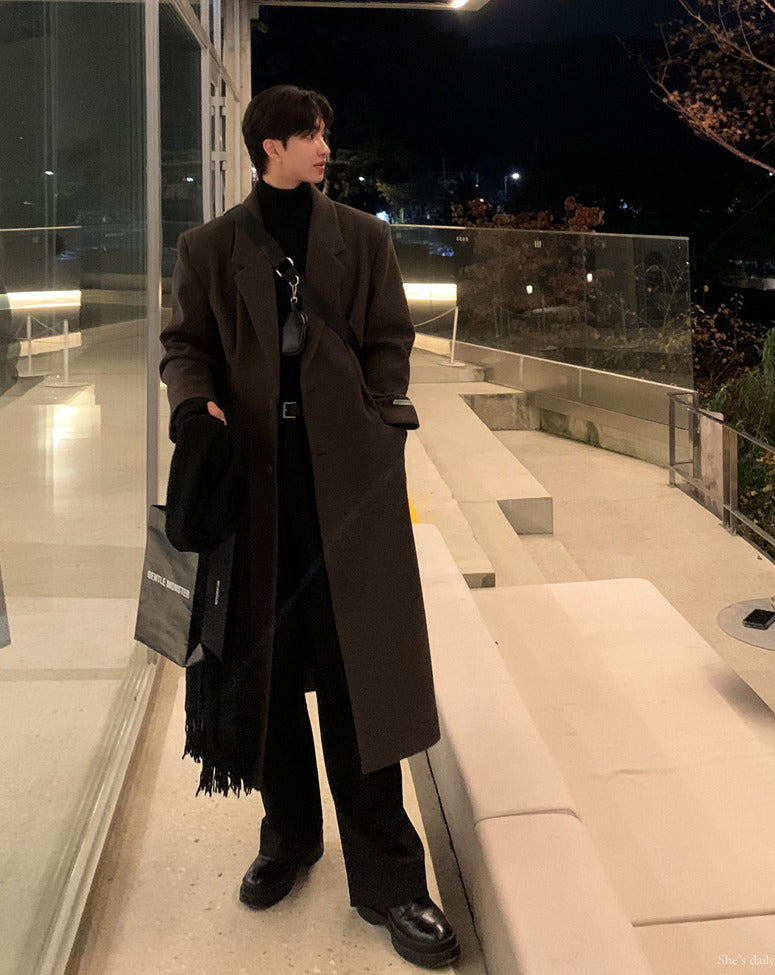 【LOOKPLE】Dart Maxi Overfit Wool Coat ★