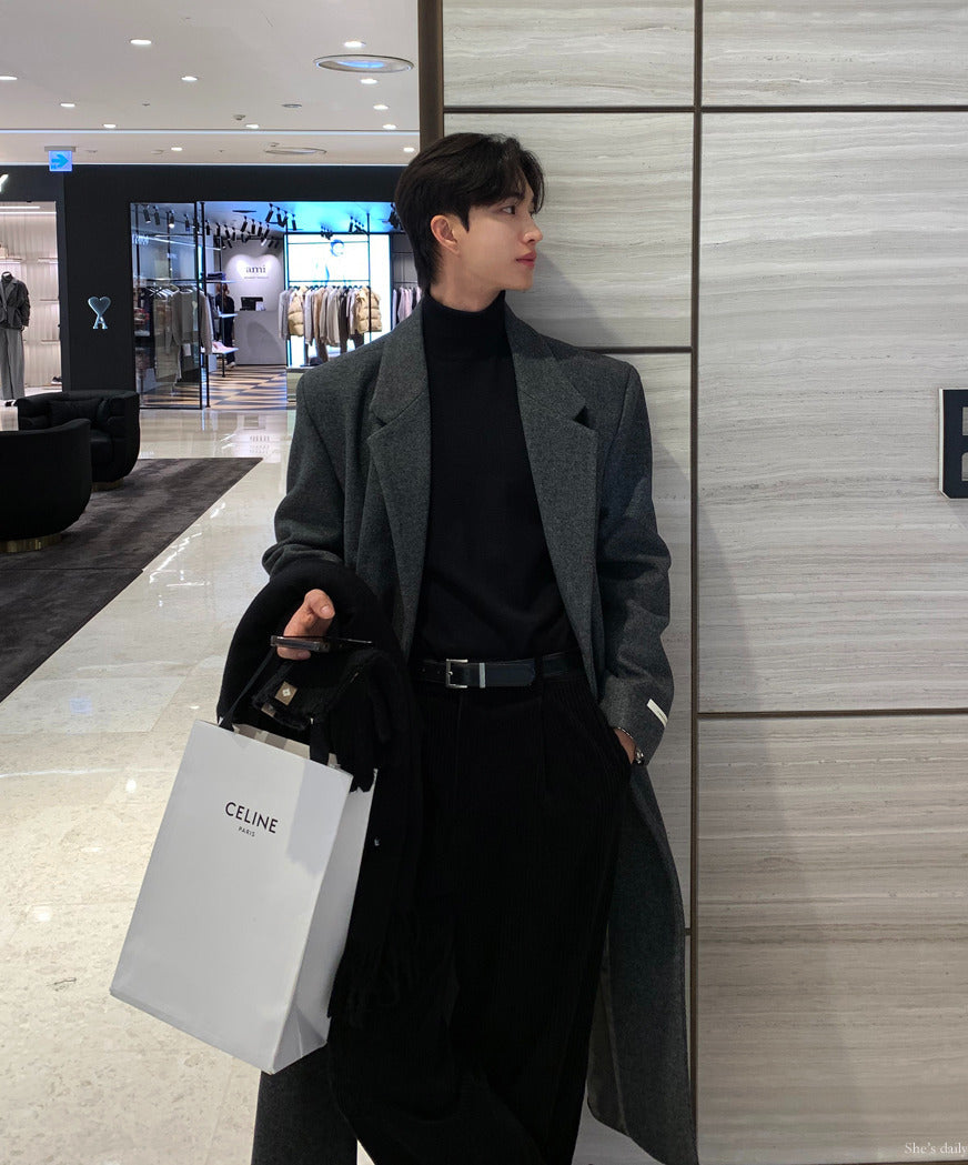 【LOOKPLE】Dart Maxi Overfit Wool Coat ★