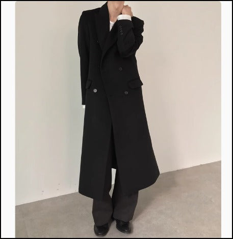 メンズ お洒落 綺麗め ウールタッチ ロングコート シンプル