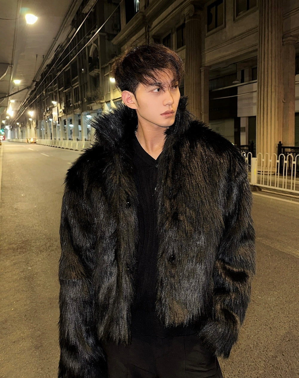 ブラック ファー ジャケット ショートコート 韓国 冬 nr5950