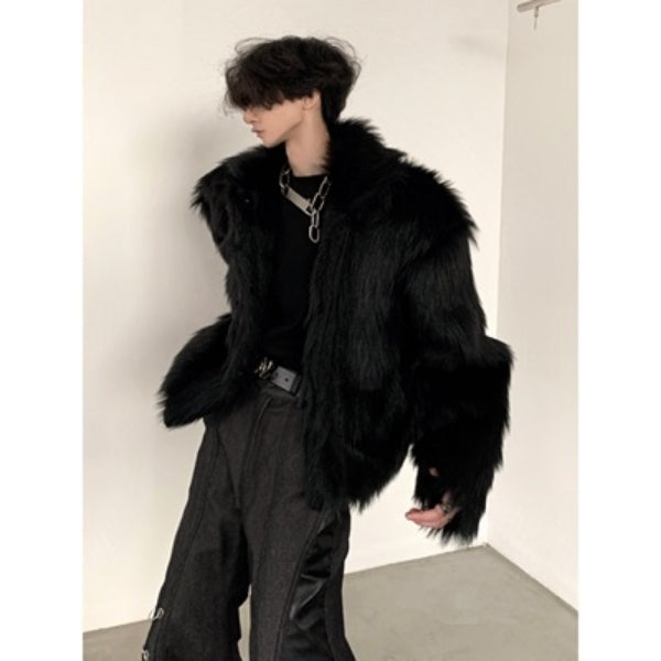 フェイクファー ジャケット 2色 ユニセックス モード 冬 cr2039