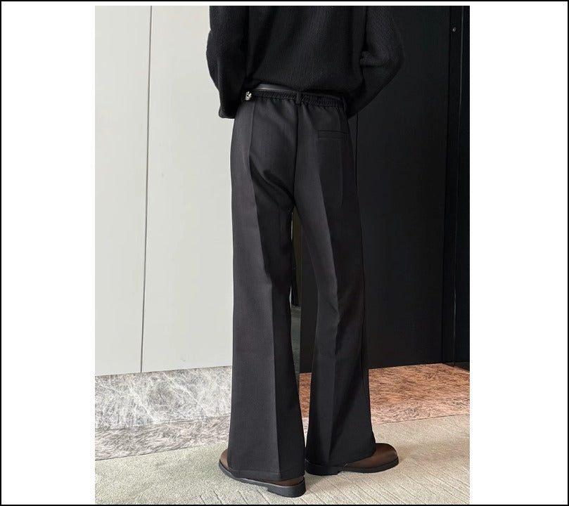 美脚 センタープレス ワイドパンツ 韓国ストリート ハイウエスト