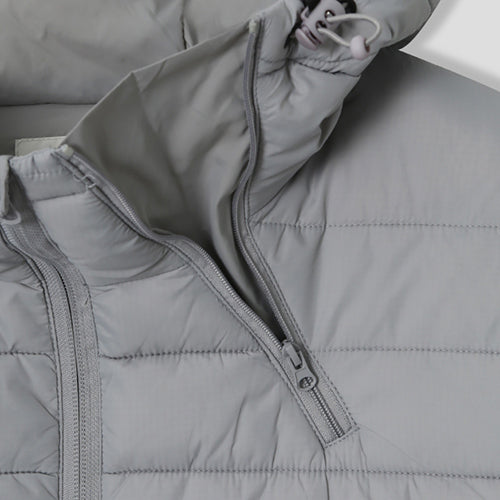 ★韓国人気★ESSU★PREMIUM DIAGONAL ZIPPER HOODED PADDING