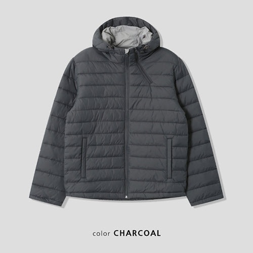 ★韓国人気★ESSU★PREMIUM DIAGONAL ZIPPER HOODED PADDING