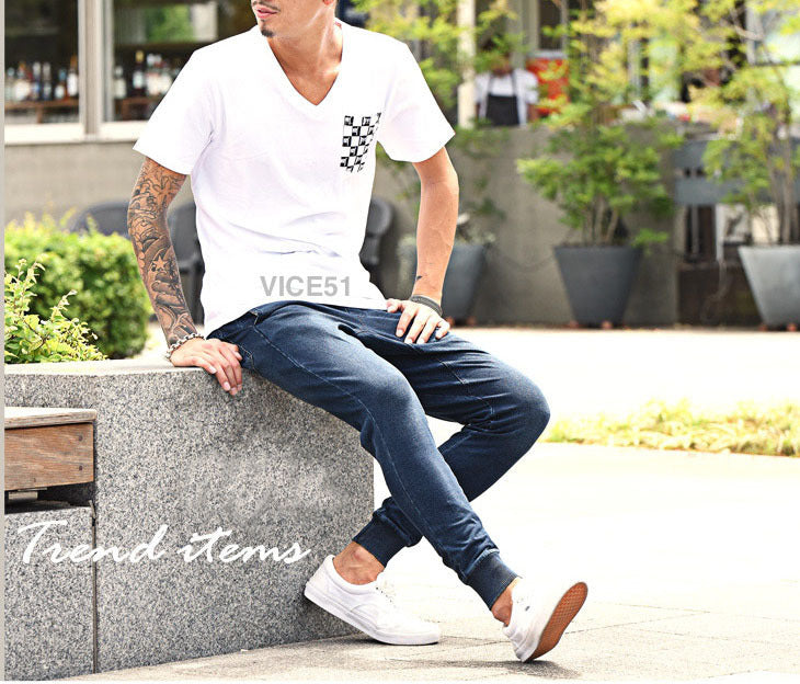 【国内発送】全4色 スウェット デニム ジョガー パンツ