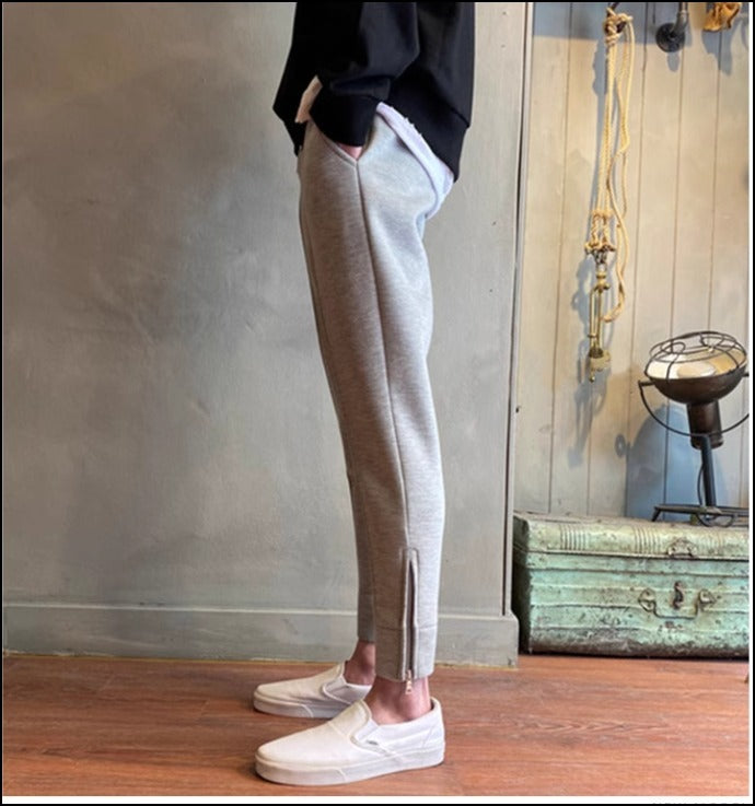 お洒落お出かけ スリム アンクル ルーズ スエットパンツ 綺麗め