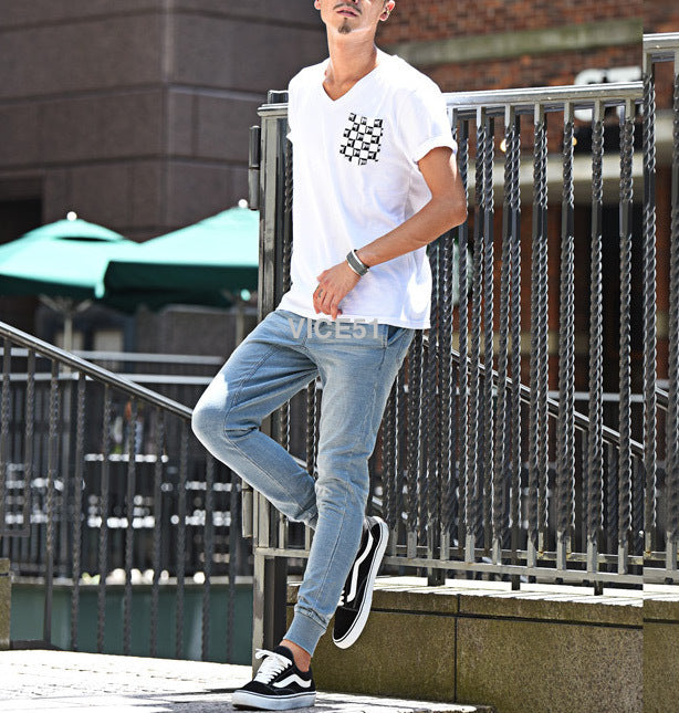 【国内発送】全4色 スウェット デニム ジョガー パンツ