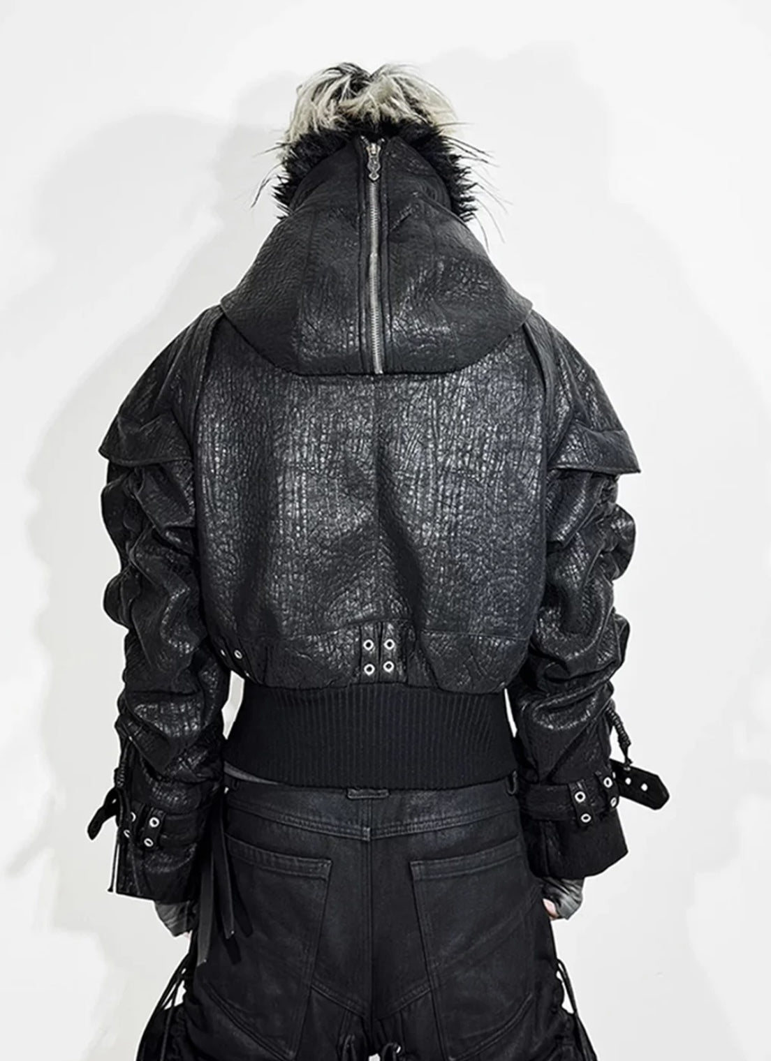 国内未入荷 ATA NOTHINGNESS - Fur Hooded Leather Jacket