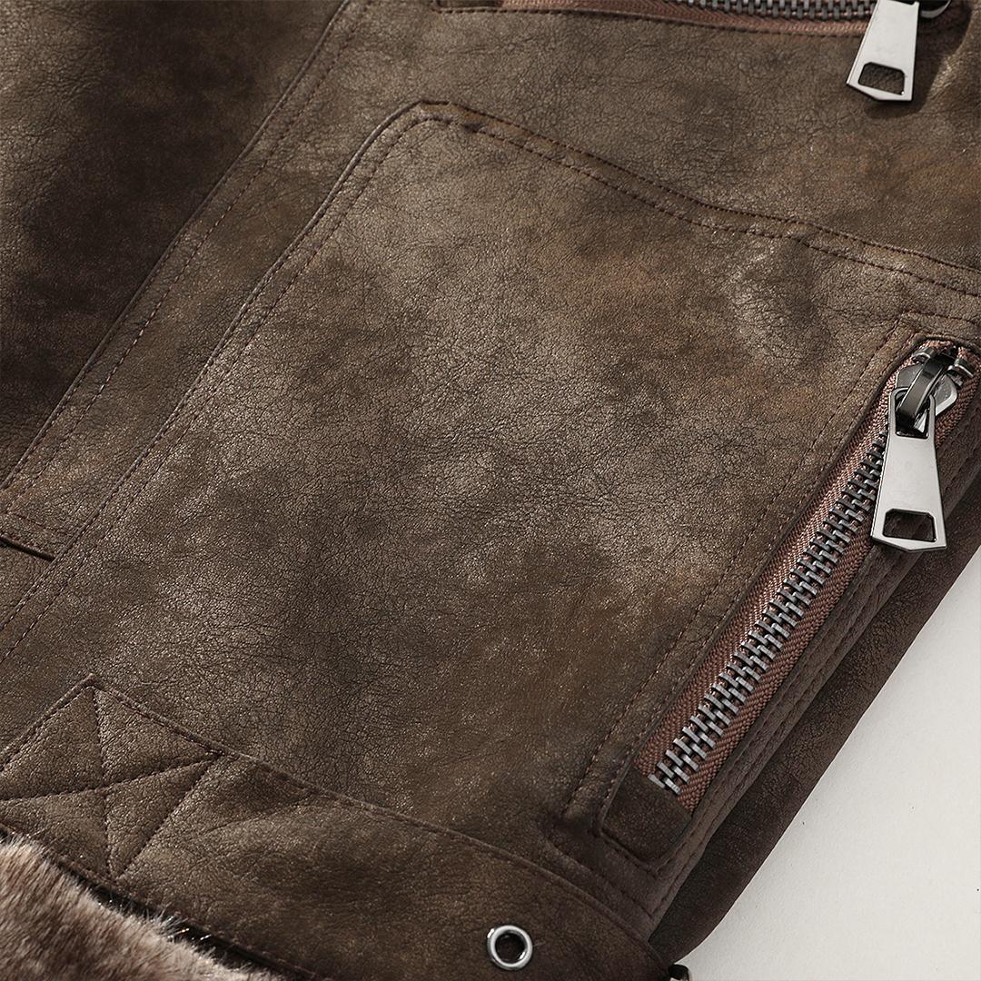 裏ボア レザー ジャケット スエード ムートンジャケット cr7554