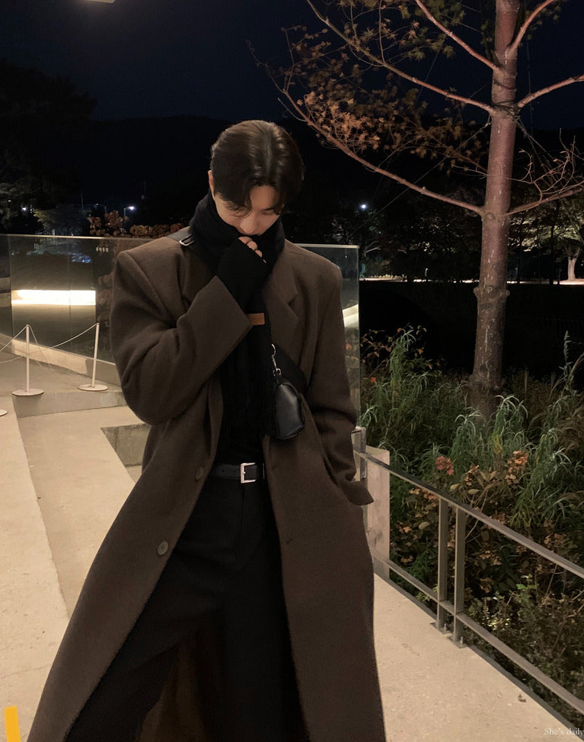 【LOOKPLE】Dart Maxi Overfit Wool Coat ★