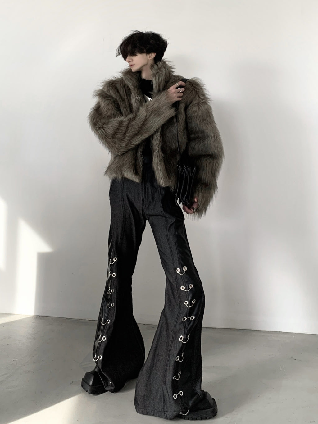 フェイクファー ジャケット 2色 ユニセックス モード 冬 cr2039