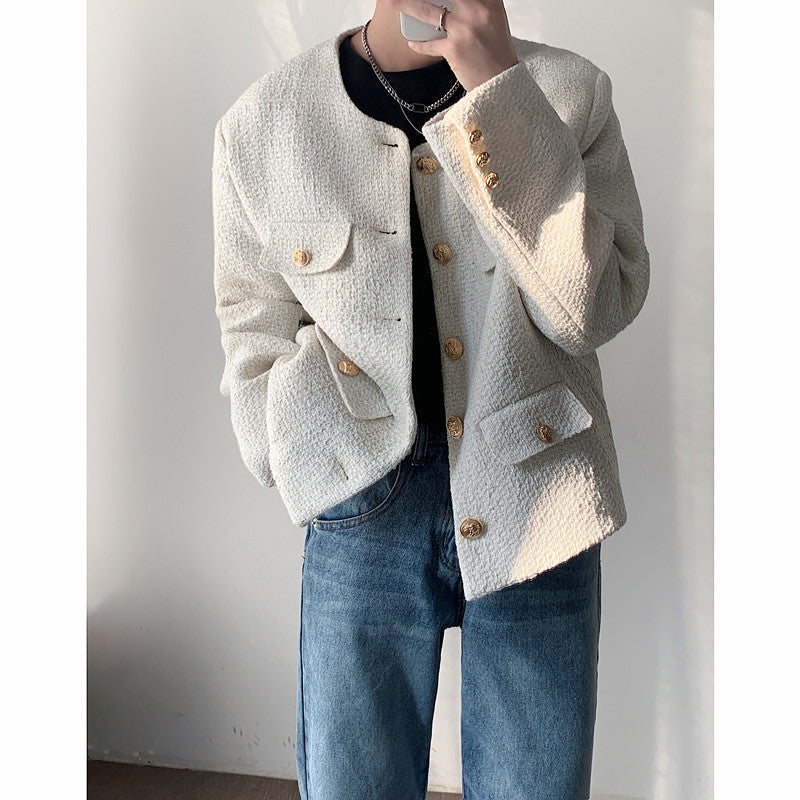 ツイード ジャケット ラグジュアリー ノーカラー パーティ 2167