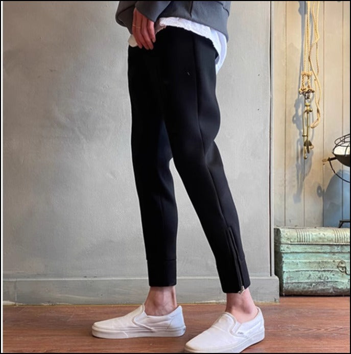 お洒落お出かけ スリム アンクル ルーズ スエットパンツ 綺麗め