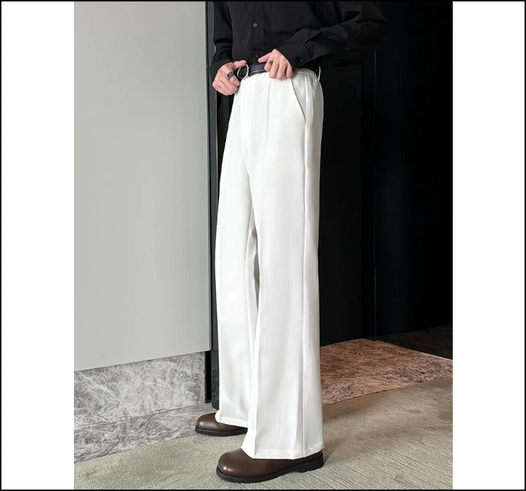 美脚 センタープレス ワイドパンツ 韓国ストリート ハイウエスト