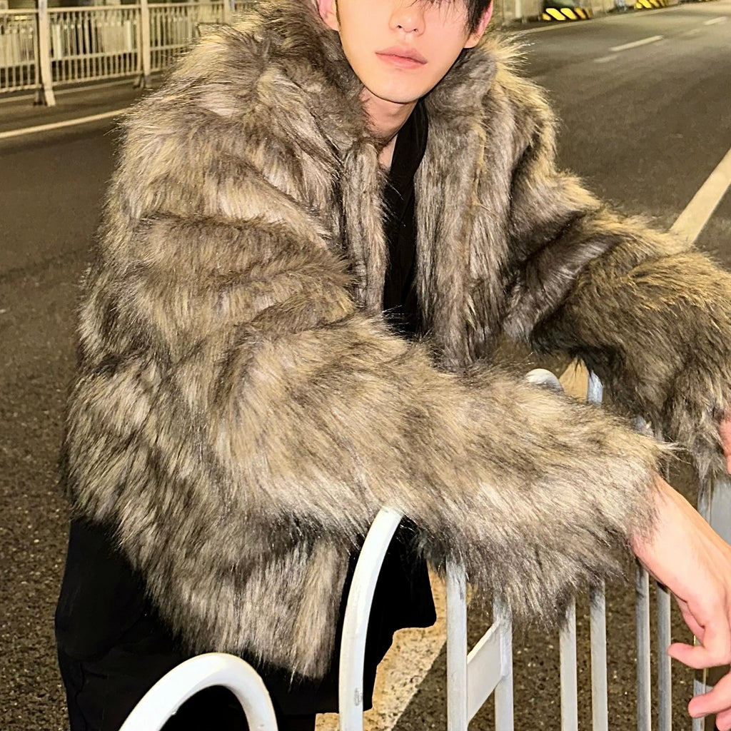 ファー ショートコート ミンク調 ジャケット 韓国 2色 hr6090