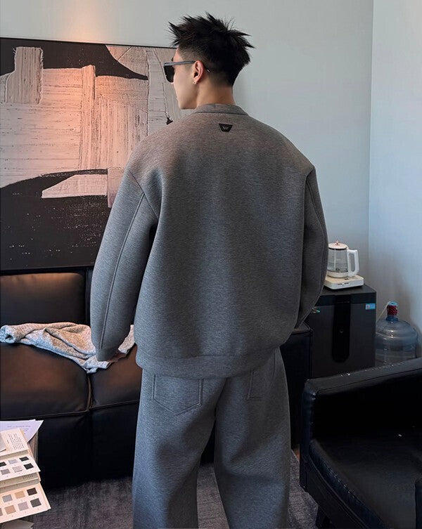 メンズ ツーピース カーディガン スウェット ワイドパンツ 韓国