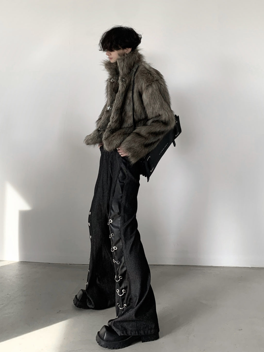 フェイクファー ジャケット 2色 ユニセックス モード 冬 cr2039