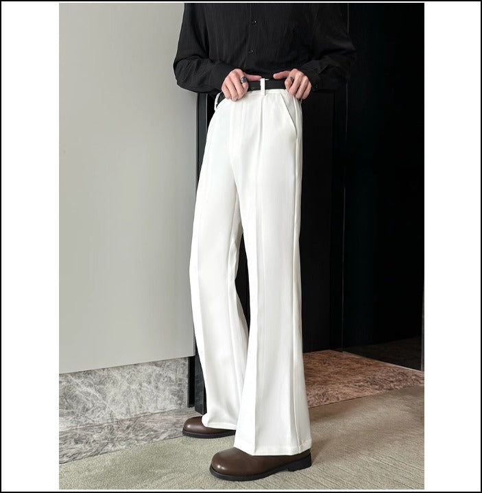美脚 センタープレス ワイドパンツ 韓国ストリート ハイウエスト