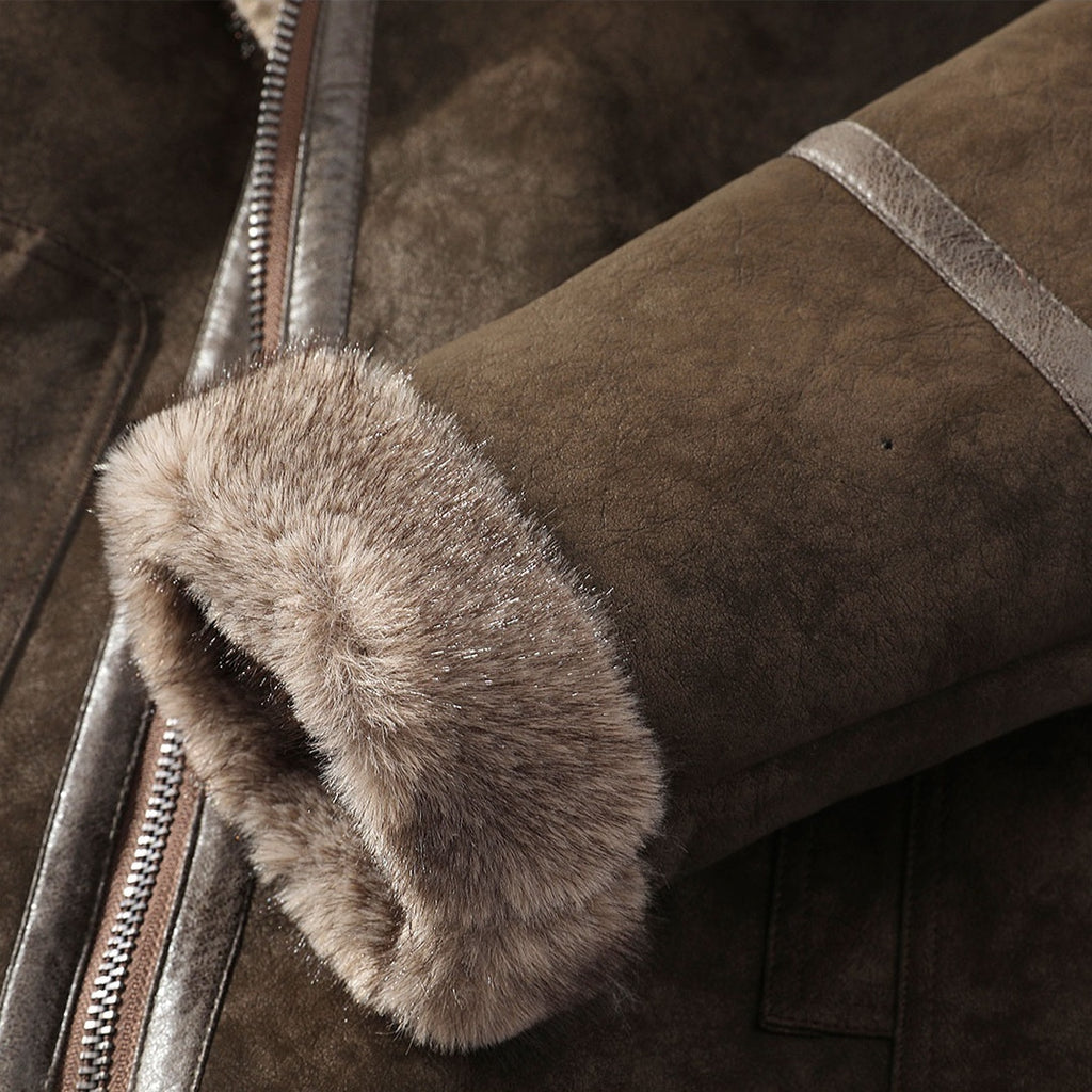 裏ボア レザー ジャケット スエード ムートンジャケット cr7554