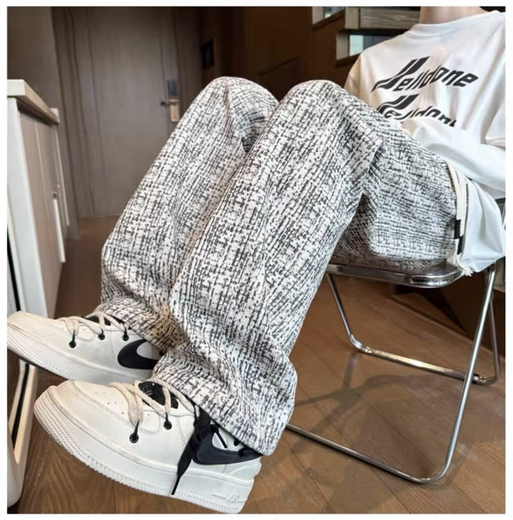 メンズベロアロングパンツストレート春秋おしゃれ