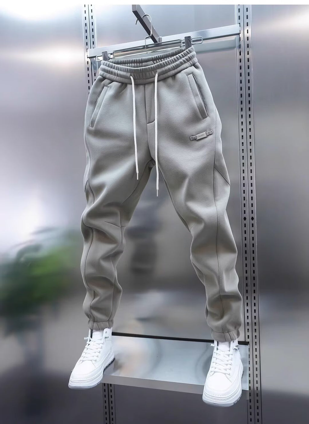 スキニー スウェットパンツ カジュアル スポーティ 2色 M-3XL