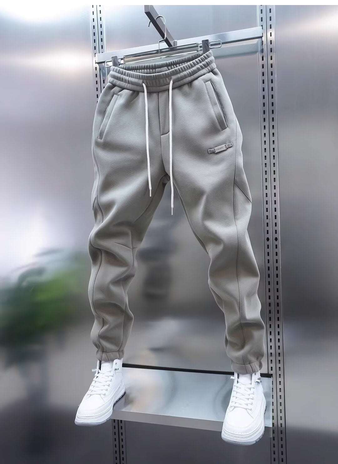 スキニー スウェットパンツ カジュアル スポーティ 2色 M-3XL