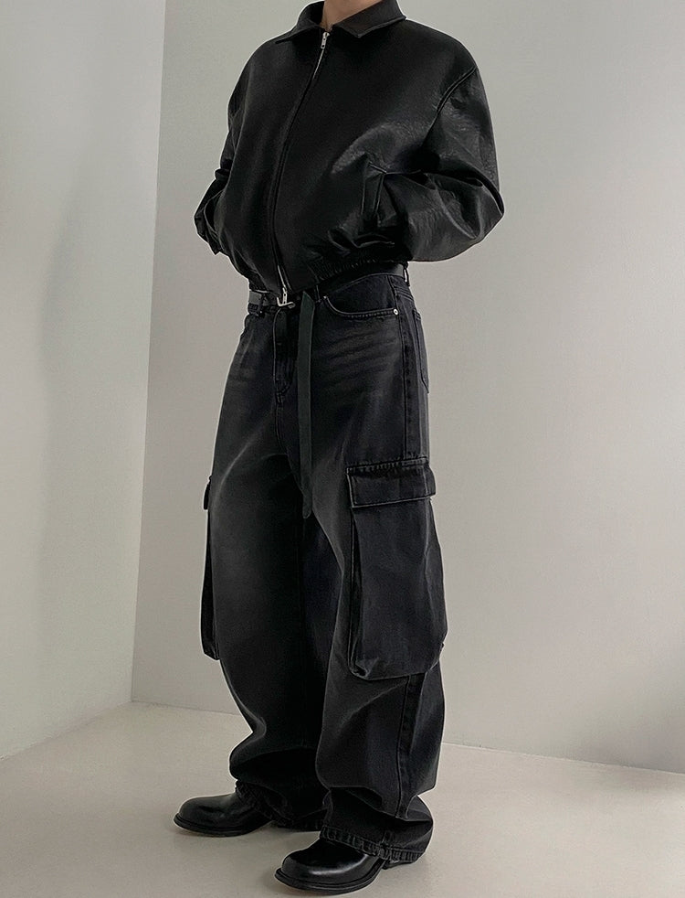 ショート レザー ジャケット 2色 ライダースジャケット cr5519