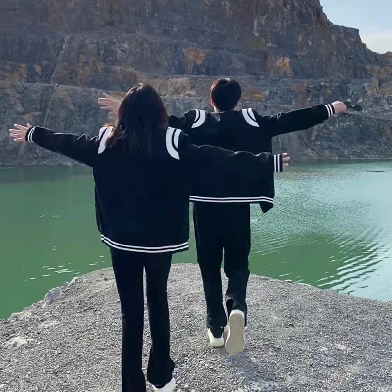 ライン スタジャン ユニセックス ストリートカジュアル S-3XL